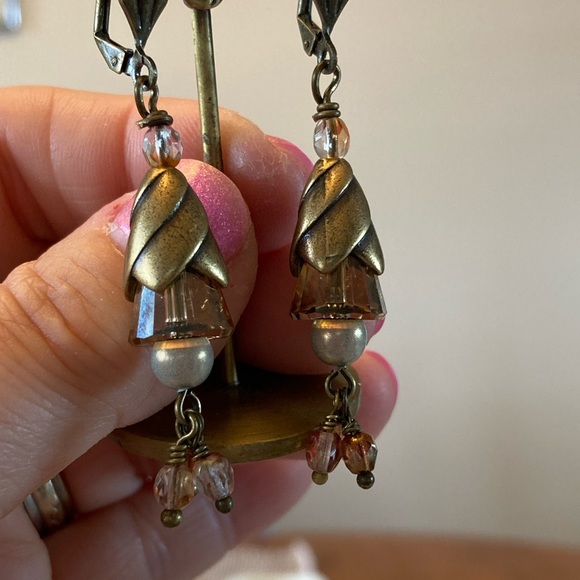 Swarovski Crystal Floral Drop Earrings - Picture 3 of 3